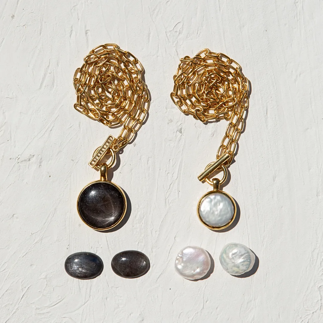 Grey Sapphire Toggle Necklace sold by Anna Beck product image thumbnail 3