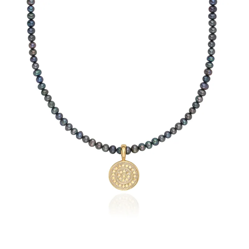 Blue Pearl Beaded Pendant Necklace - Medium sold by Anna Beck