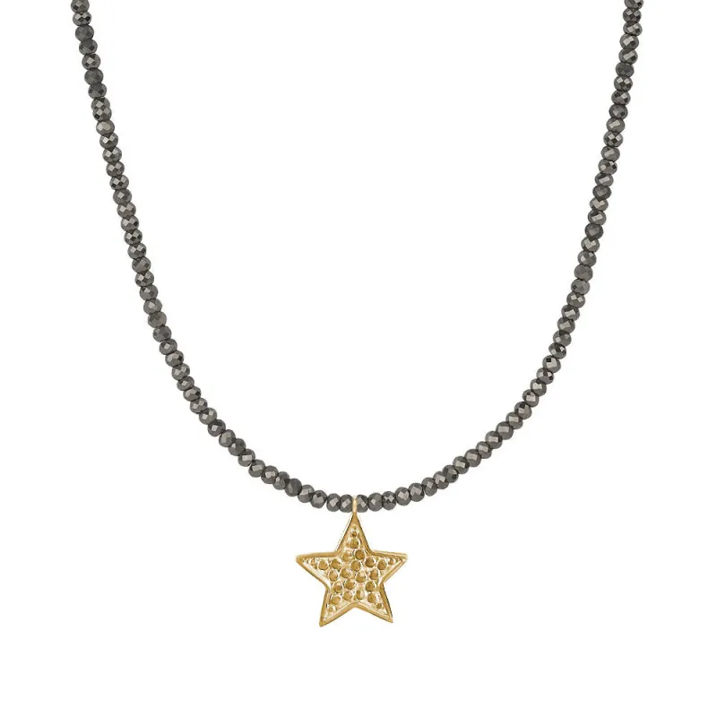 Mini Star Pyrite Beaded Necklace made by Anna Beck
