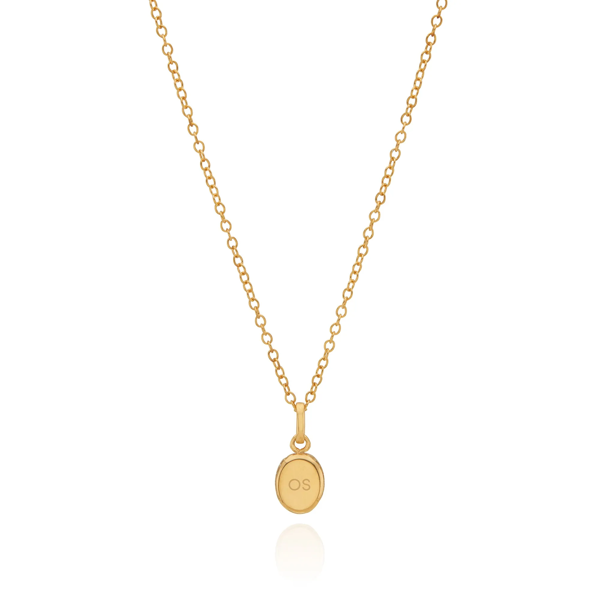 Small Sunstone Oval Engravable Pendant Necklace sold by Anna Beck product image thumbnail 3