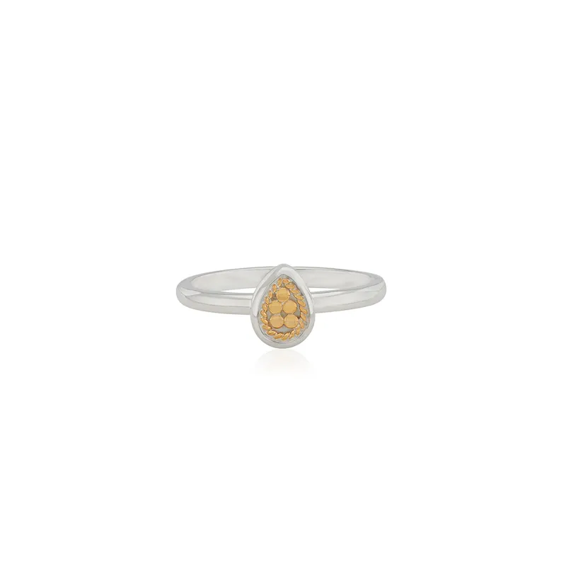 Classic Teardrop Stacking Ring - Gold & Silver sold by Anna Beck