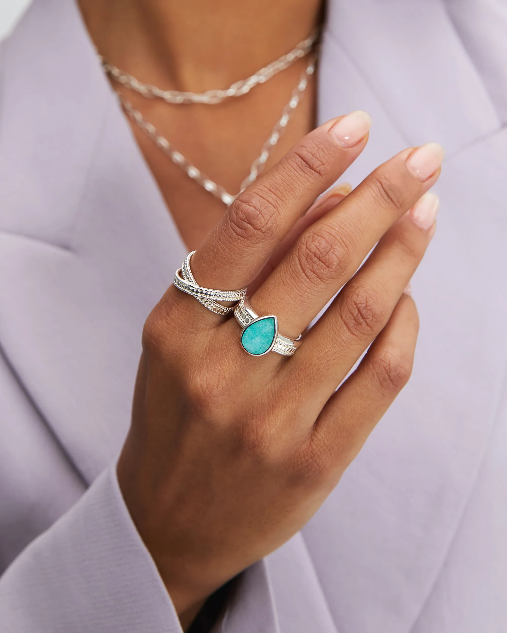 Amazonite Drop Cocktail Ring - Silver sold by Anna Beck product image thumbnail 2