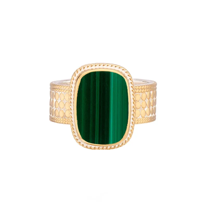Malachite Cushion Ring sold by Anna Beck