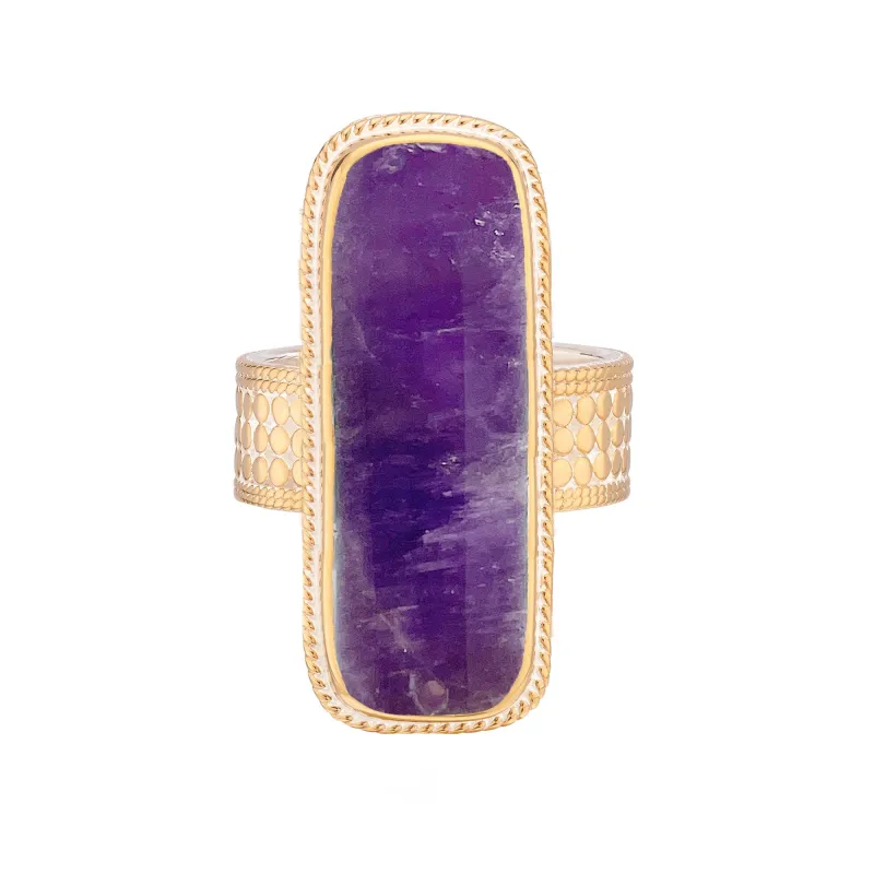Tall Amethyst Cushion Ring (Slight Imperfection- See Description) sold by Anna Beck