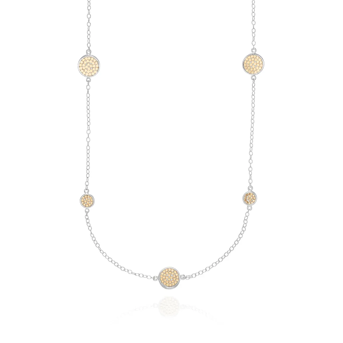Classic Long Multi-Disc Station Necklace - Gold & Silver sold by Anna Beck