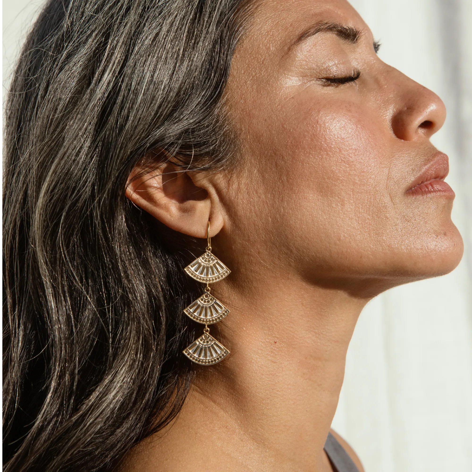 Triple Fan Earrings sold by Anna Beck product image thumbnail 2