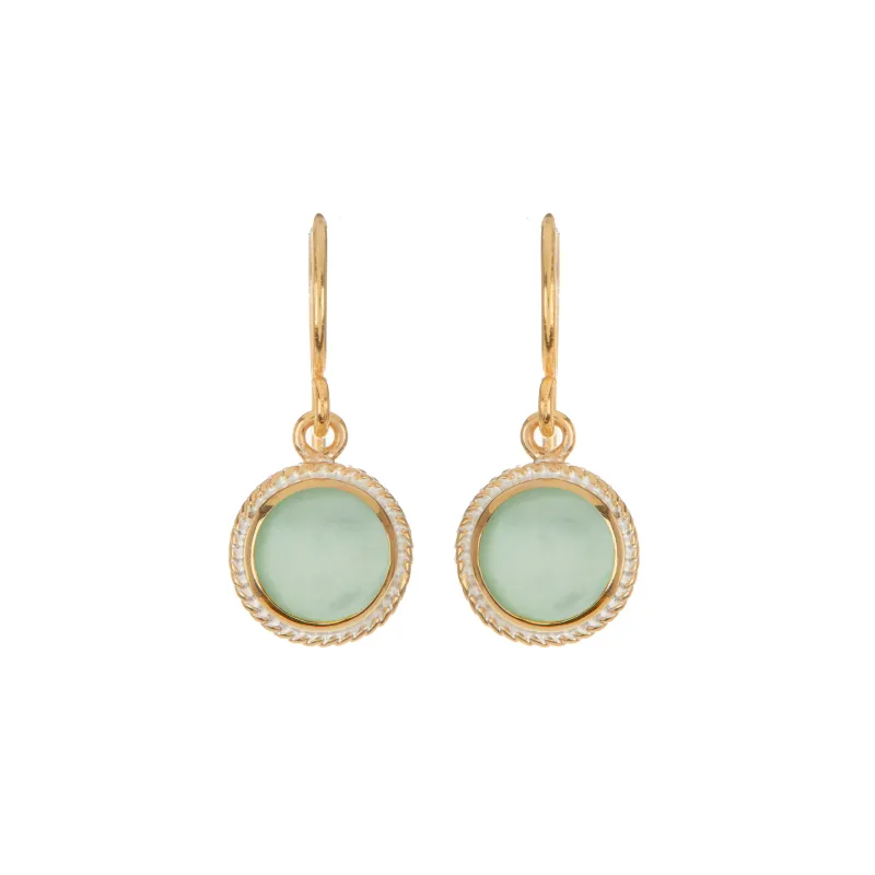 Green Quartz Circle Drop Earrings sold by Anna Beck