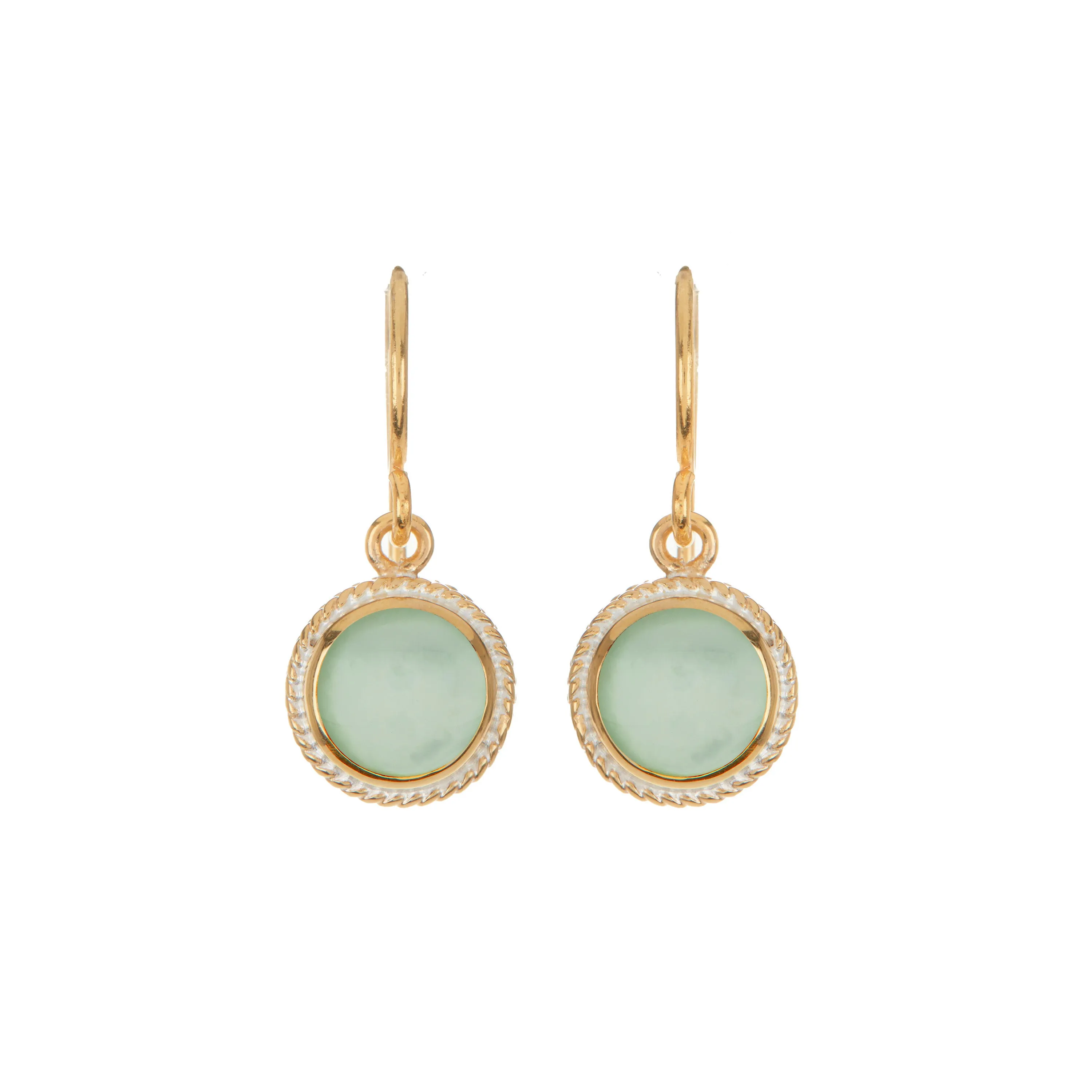 Green Quartz Circle Drop Earrings sold by Anna Beck