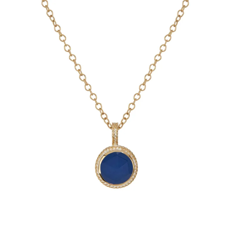 Blue Sapphire Small Round Pendant sold by Anna Beck