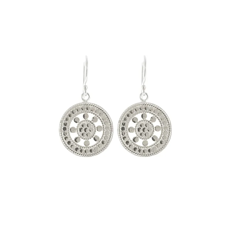 Open Dot Disc Earrings - Silver sold by Anna Beck