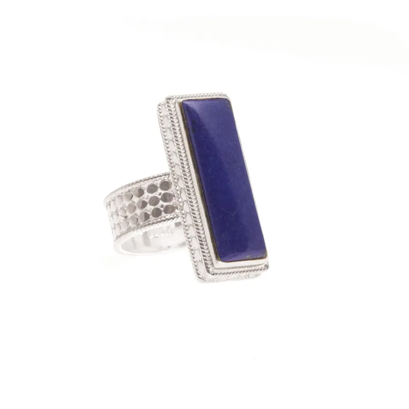 Lapis Bar Ring - Silver made by Anna Beck