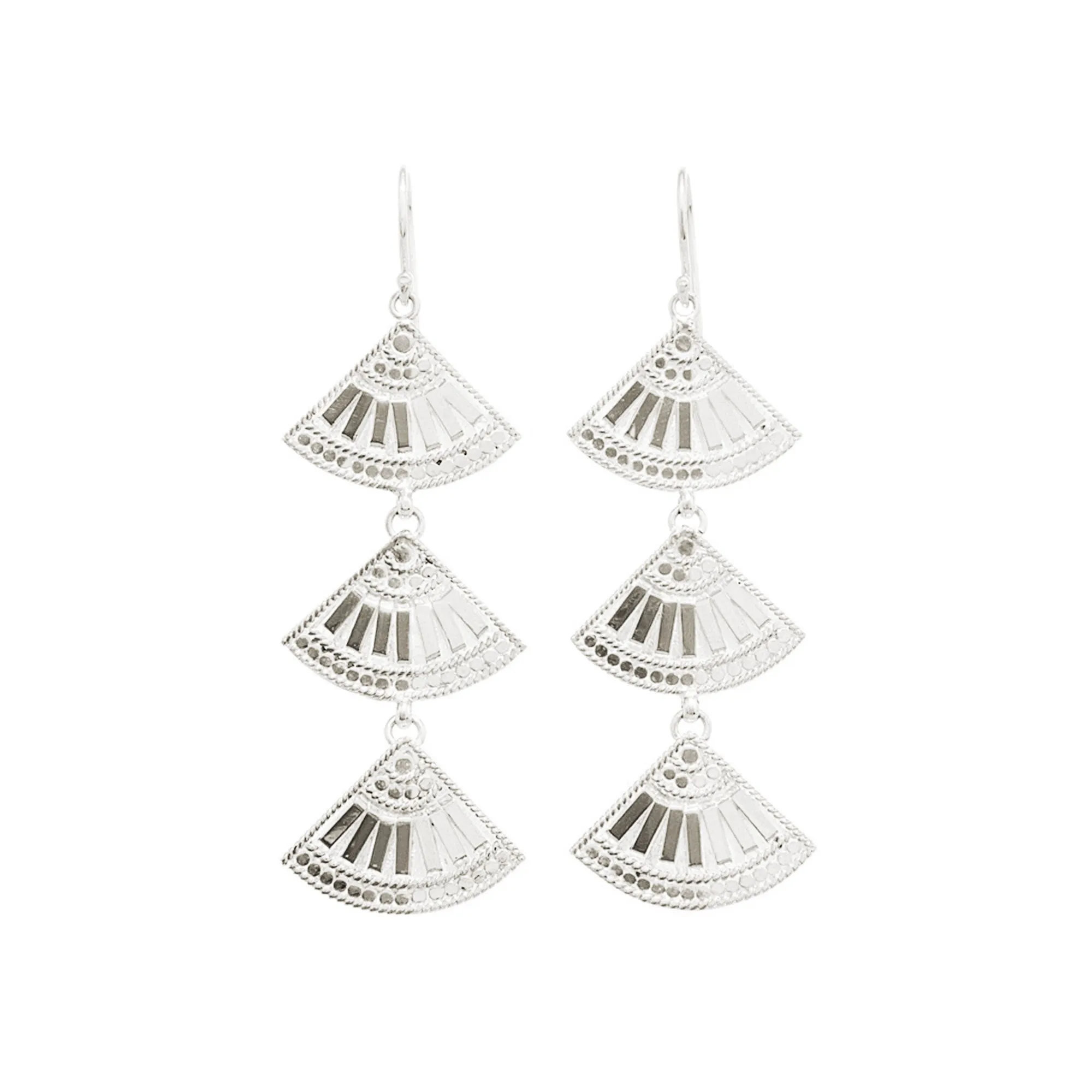 Triple Fan Earrings - Silver sold by Anna Beck
