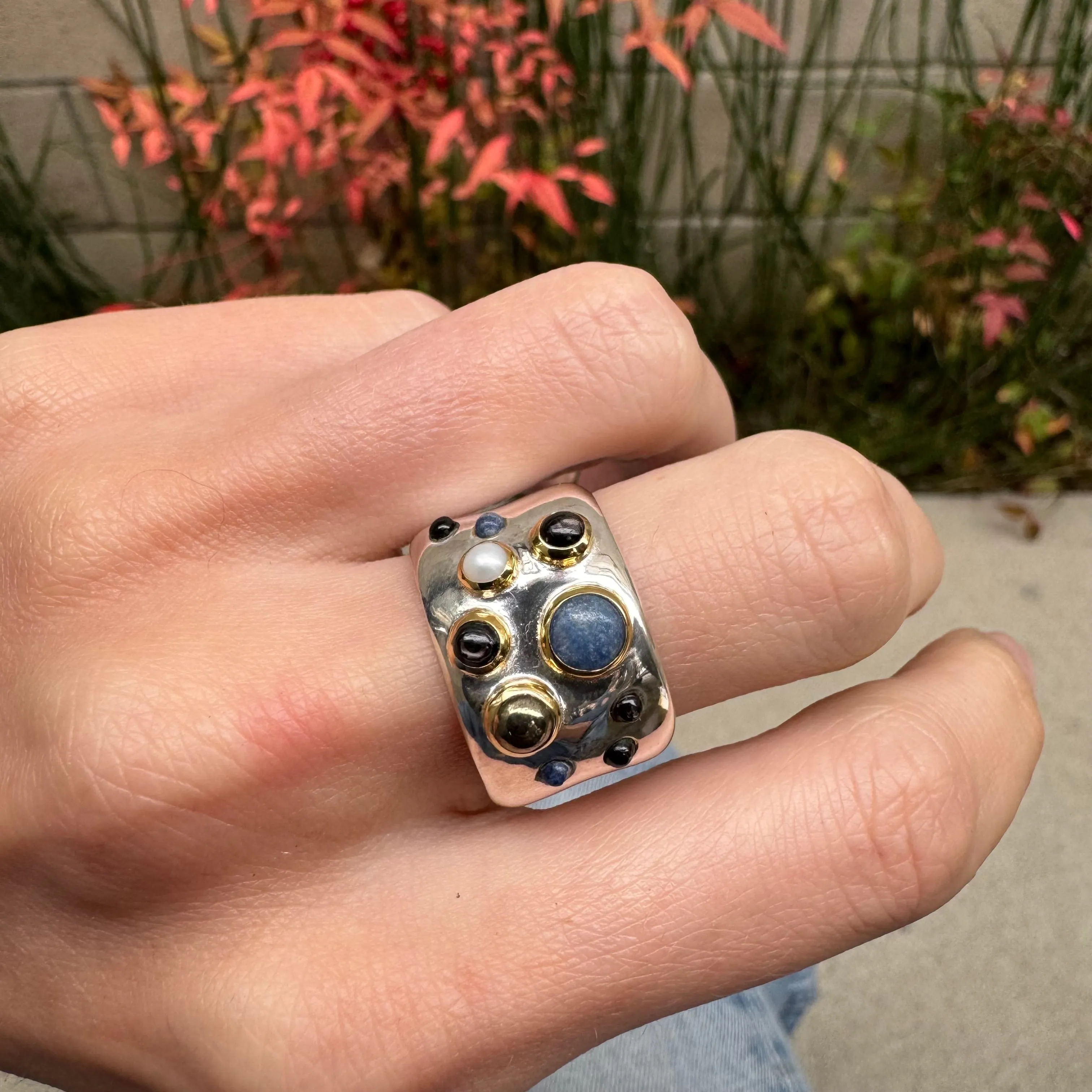 Two-Toned Multi Stone Wavy Band Ring - AS IS - FINAL SALE sold by Anna Beck