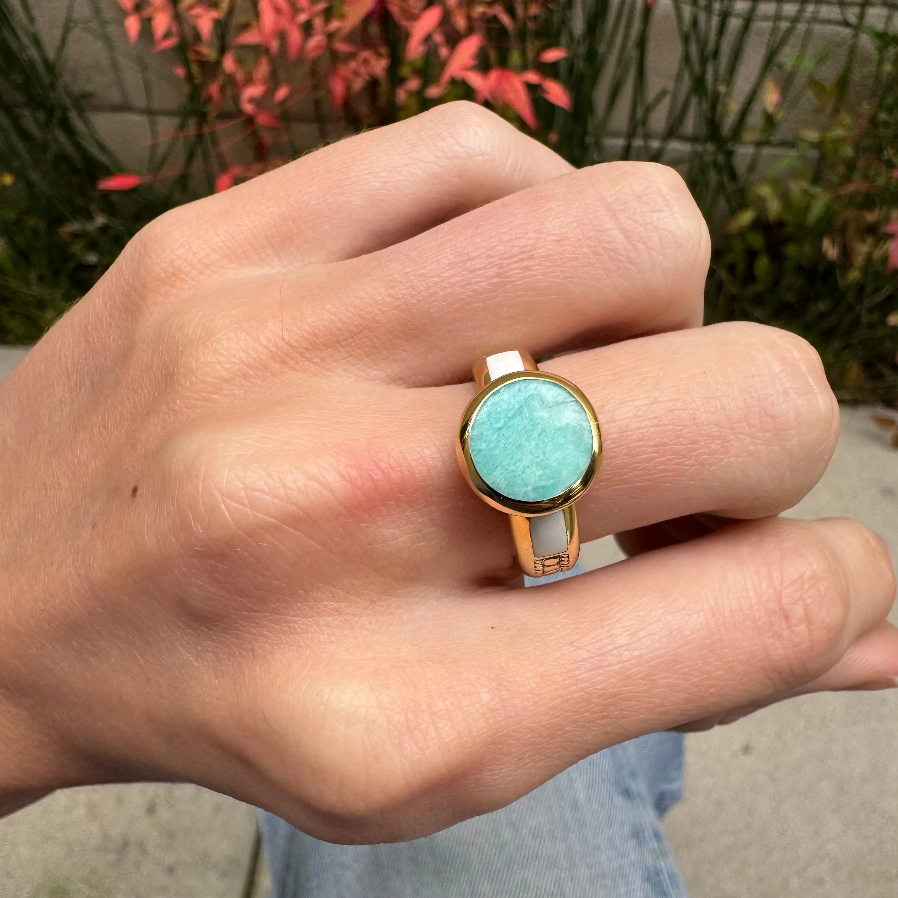 Amazonite & White Agate Cocktail Ring - AS IS - FINAL SALE sold by Anna Beck