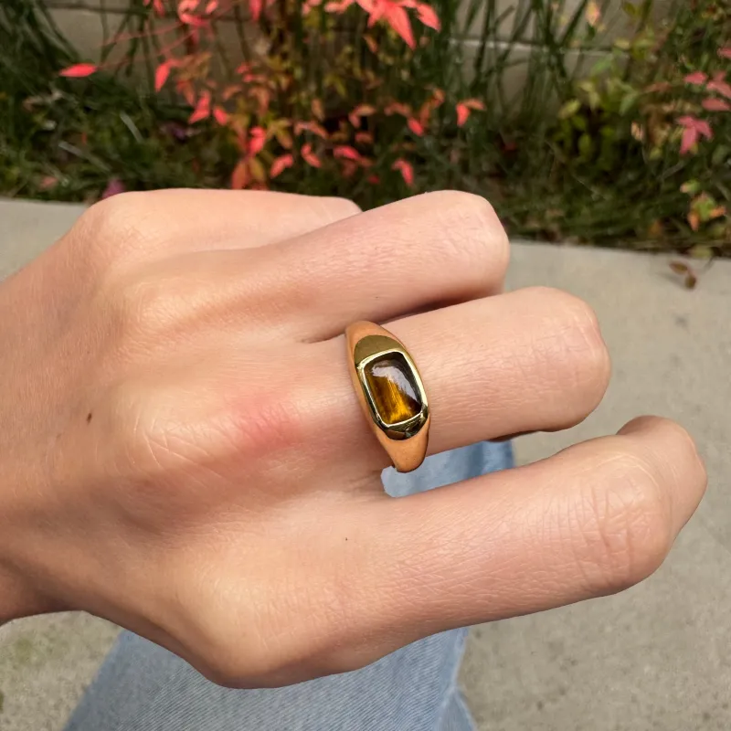 Small Vermeil Tiger's Eye Signet Ring - AS IS - FINAL SALE sold by Anna Beck