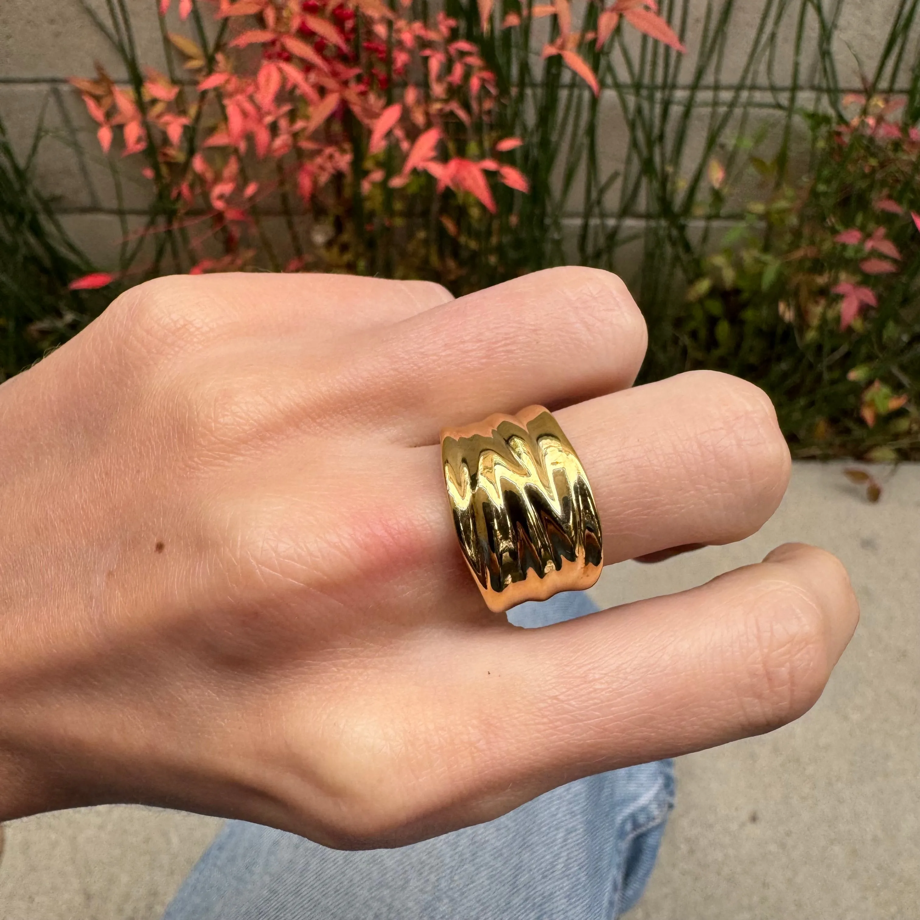 Vermeil Wavy Band Ring - AS IS - FINAL SALE sold by Anna Beck