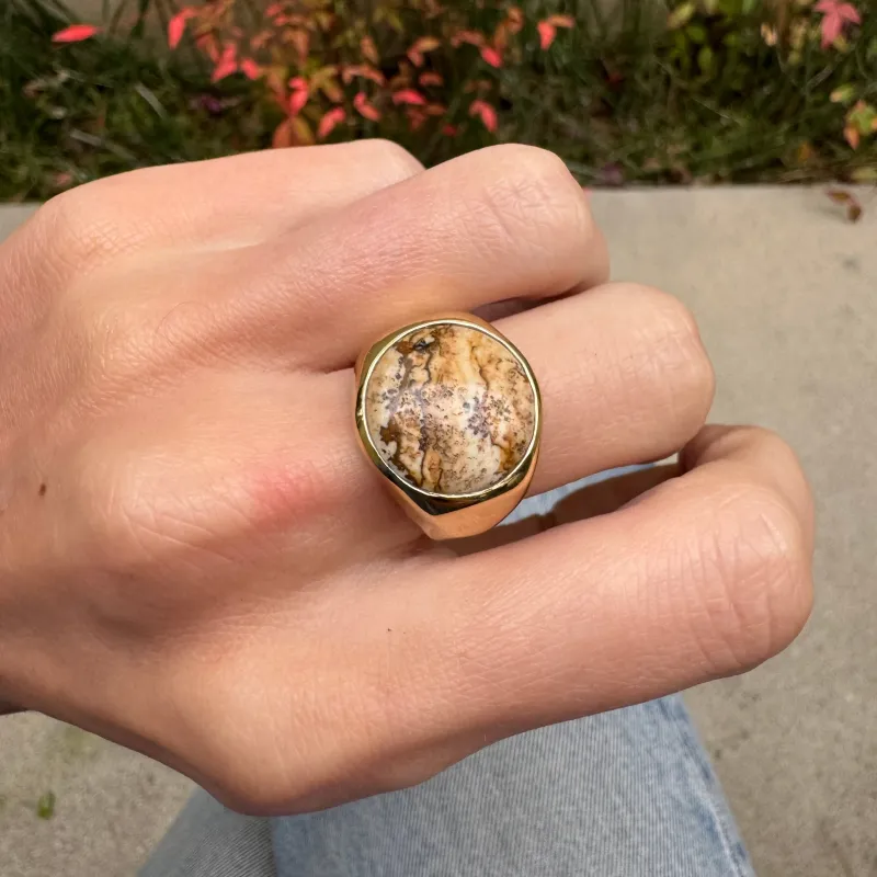 Picture Jasper Wavy Signet Ring - AS IS - FINAL SALE sold by Anna Beck