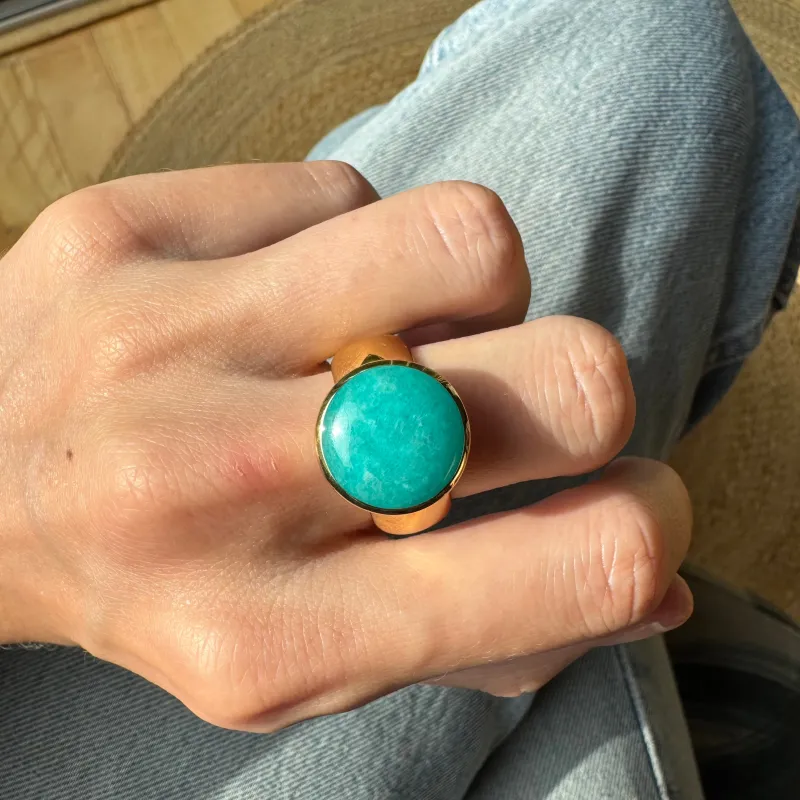 Amazonite Wavy Vermeil Cocktail Ring - AS IS - FINAL SALE sold by Anna Beck