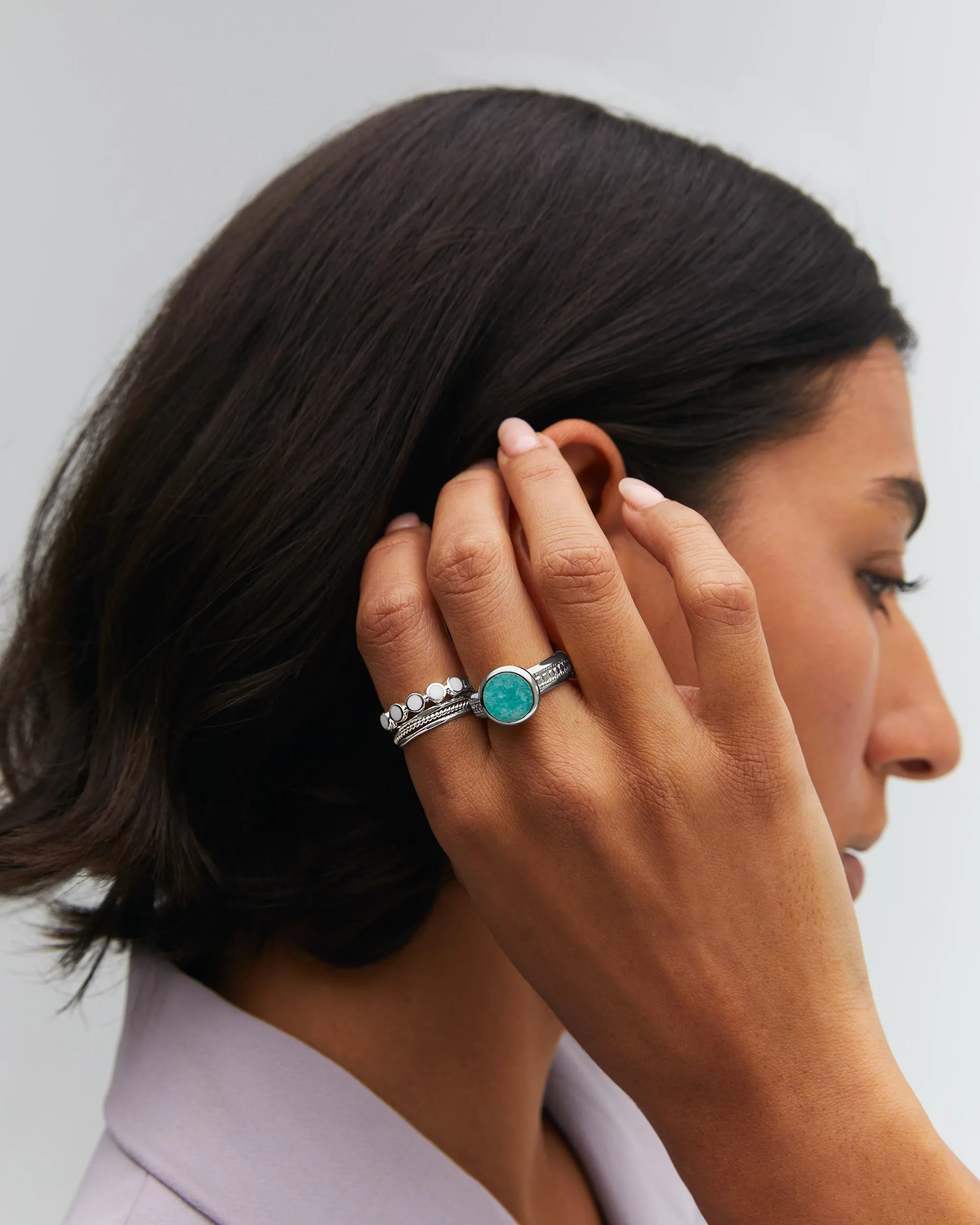 White Agate Multi Stone Ring - Silver- AS IS - FINAL SALE sold by Anna Beck product image thumbnail 3