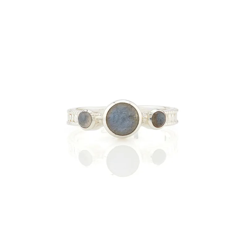 Labradorite Triple Stone Stacking Ring - Silver- AS IS - FINAL SALE sold by Anna Beck