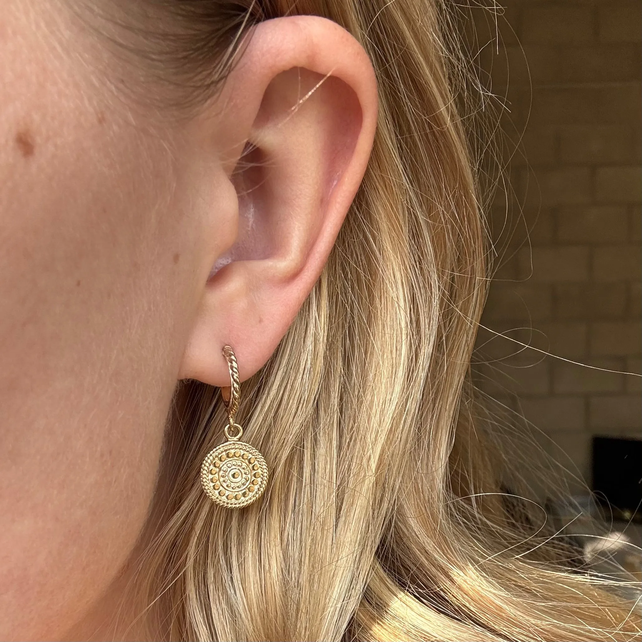 Twisted Hoop Drop Disc Earrings - AS IS - FINAL SALE sold by Anna Beck