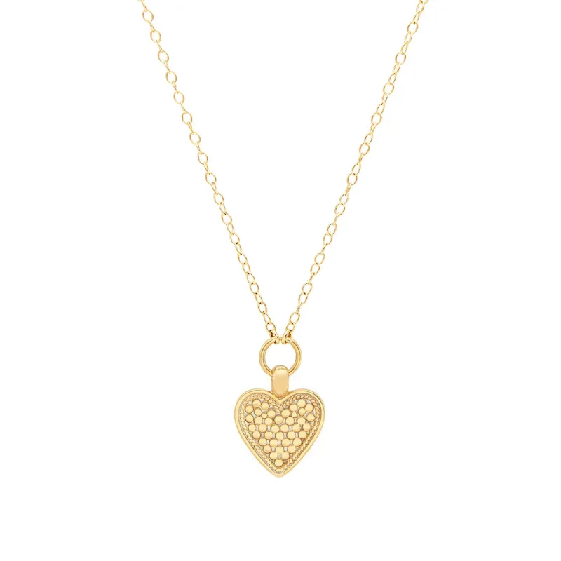 Engravable Heart Necklace – Gold made by Anna Beck