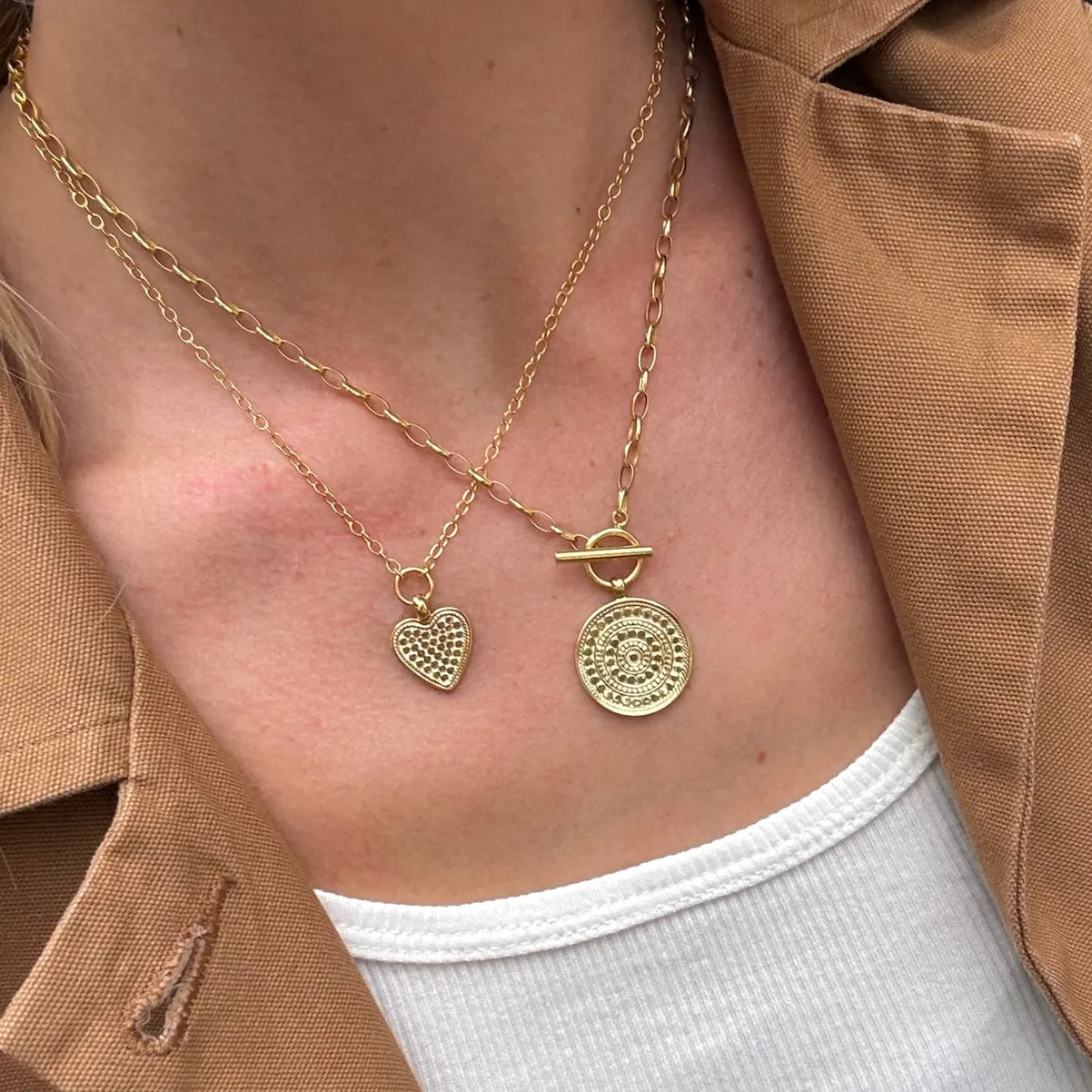 Engravable Heart Necklace – Gold sold by Anna Beck product image thumbnail 2