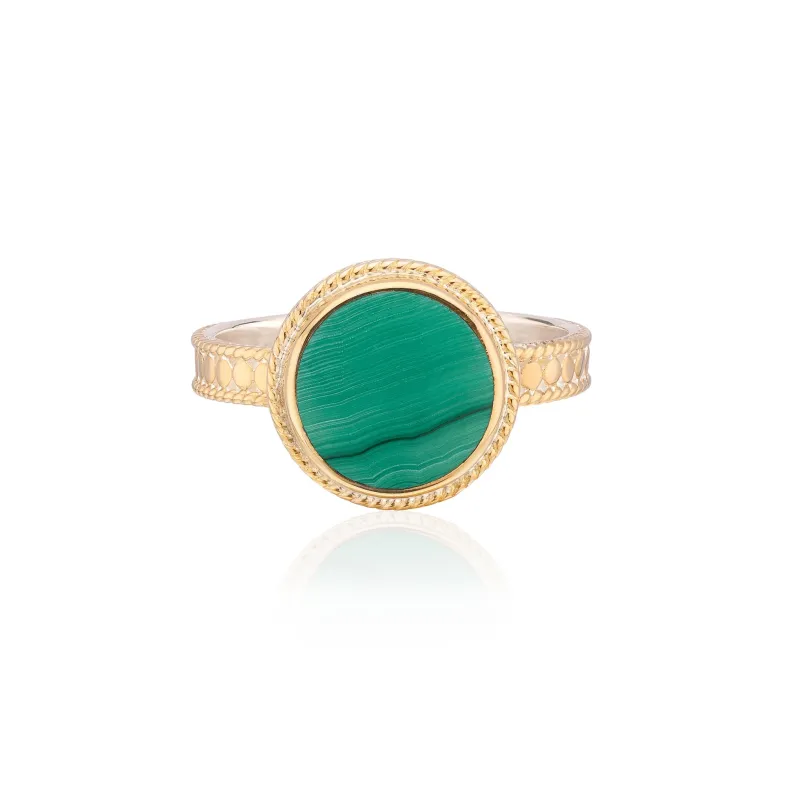 Round Malachite Ring sold by Anna Beck