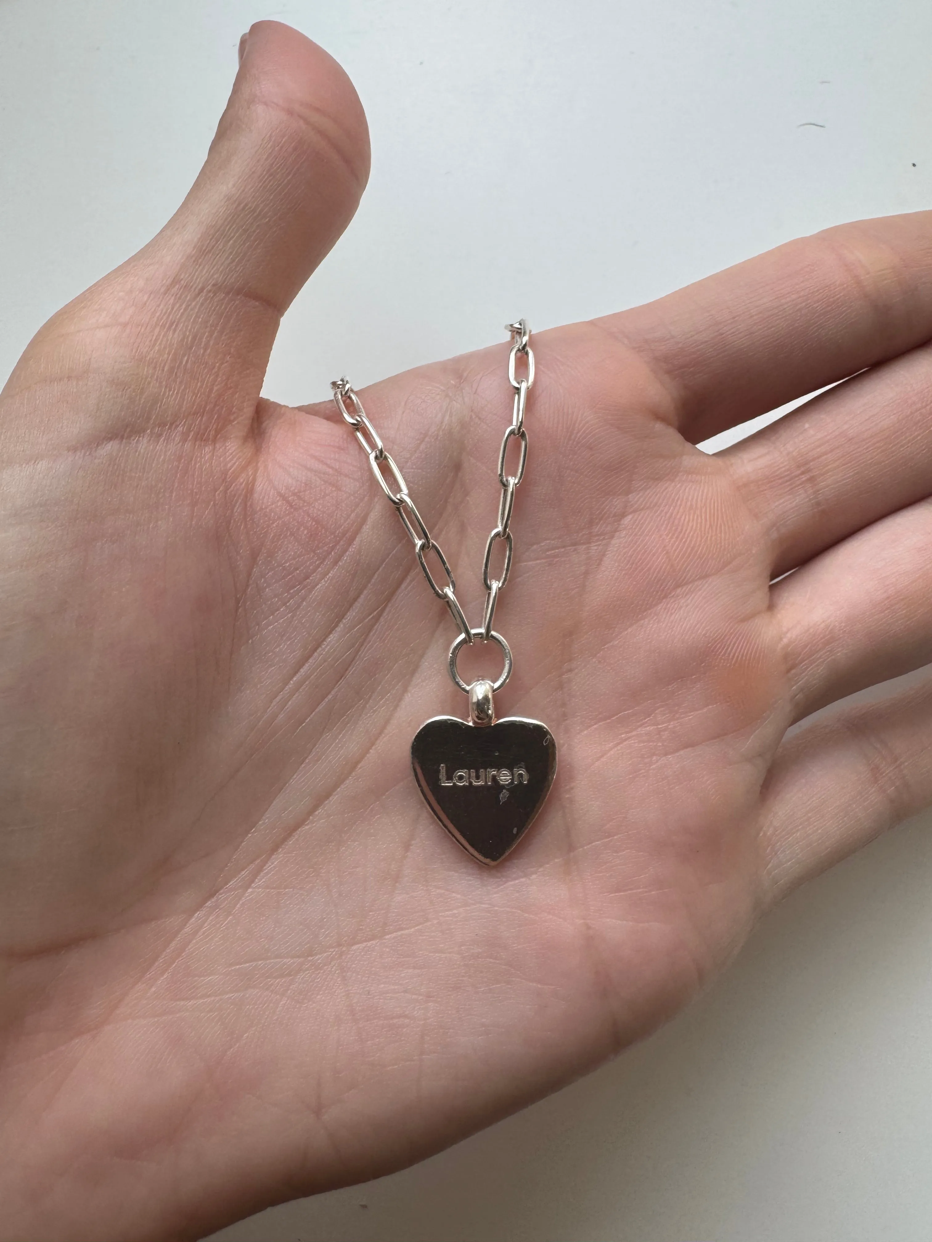 Medium Heart Engraved Necklace - Gold & Silver - AS IS - FINAL SALE sold by Anna Beck product image thumbnail 2