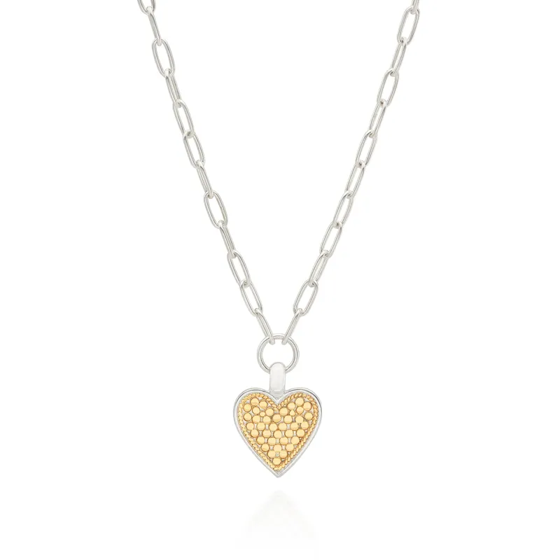 Medium Heart Engraved Necklace - Gold & Silver - AS IS - FINAL SALE made by Anna Beck