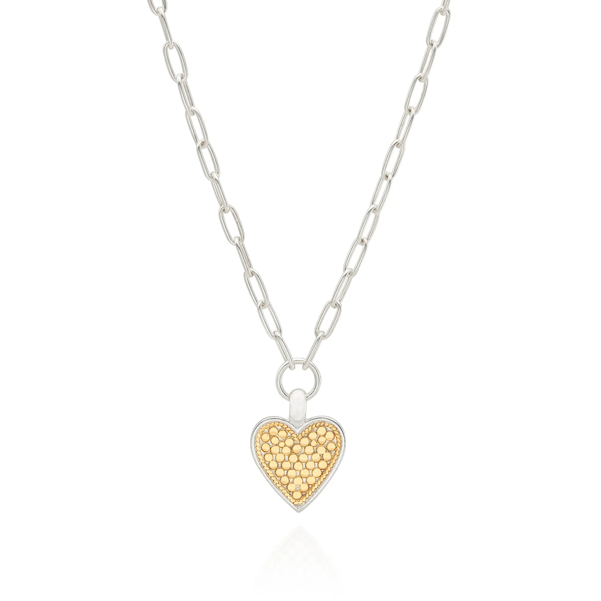 Medium Heart Engraved Necklace - Gold & Silver - AS IS - FINAL SALE sold by Anna Beck