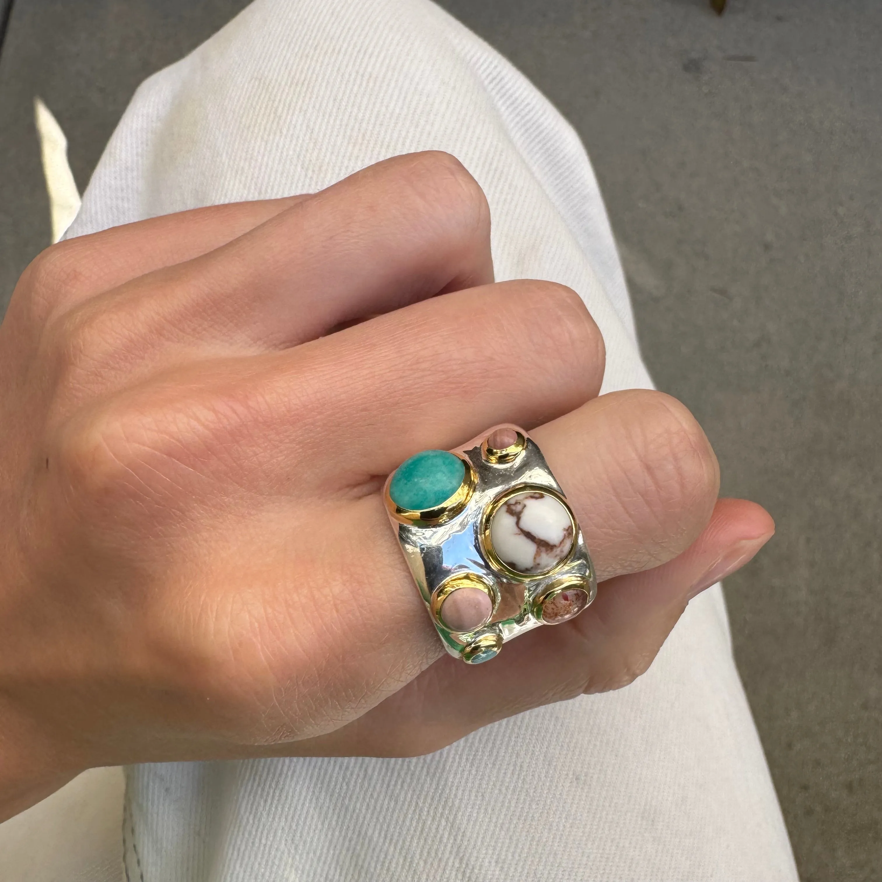 Wavy Multi-Stone Ring - Gold and Silver- AS IS - FINAL SALE sold by Anna Beck product image thumbnail 2