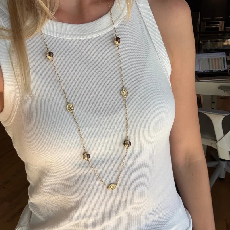 Blue Pearl Long Station Necklace - Gold. 30"- AS IS - FINAL SALE" made by Anna Beck