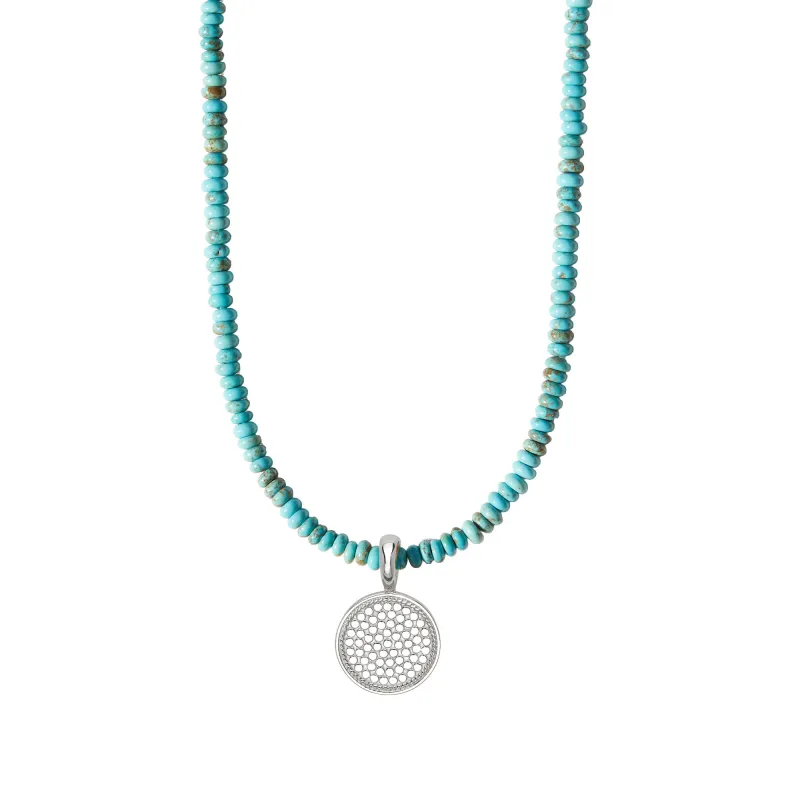 Turquoise Removable Pendant Necklace - Silver made by Anna Beck