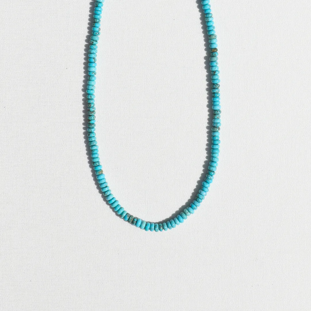 Turquoise Beaded Necklace - Silver sold by Anna Beck