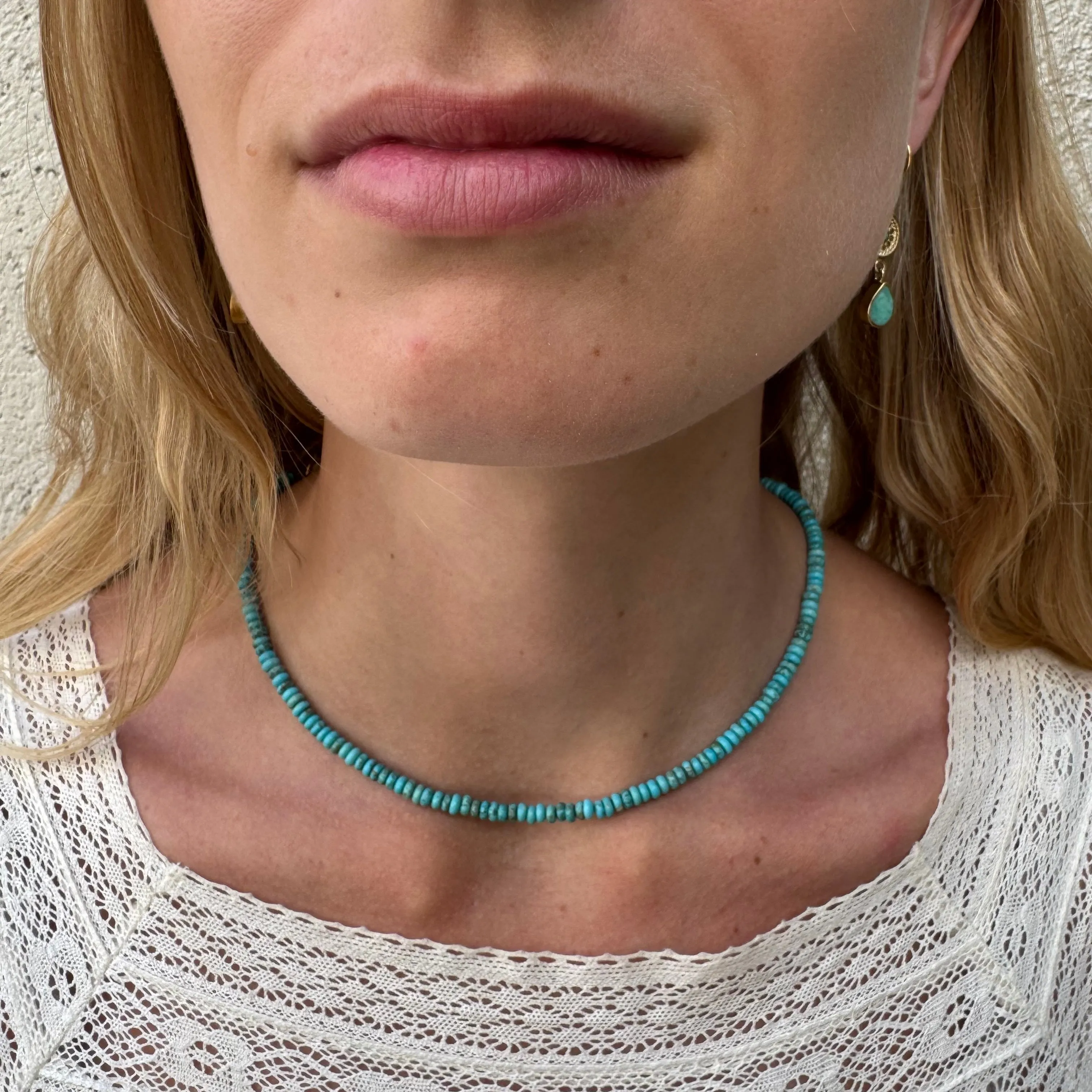 Turquoise Beaded Necklace - Gold sold by Anna Beck product image thumbnail 2