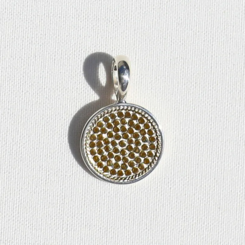 Two Tone Dotted Removable Pendant - Engravable made by Anna Beck