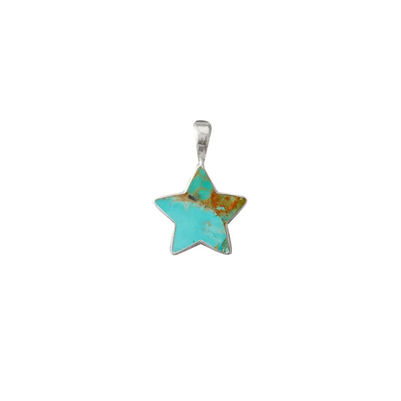 Turquoise Star Charm - Medium Silver made by Anna Beck