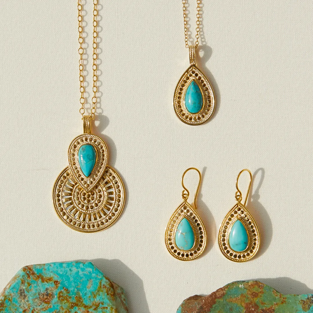 Turquoise Statement Pendant Necklace - Removable sold by Anna Beck product image thumbnail 4