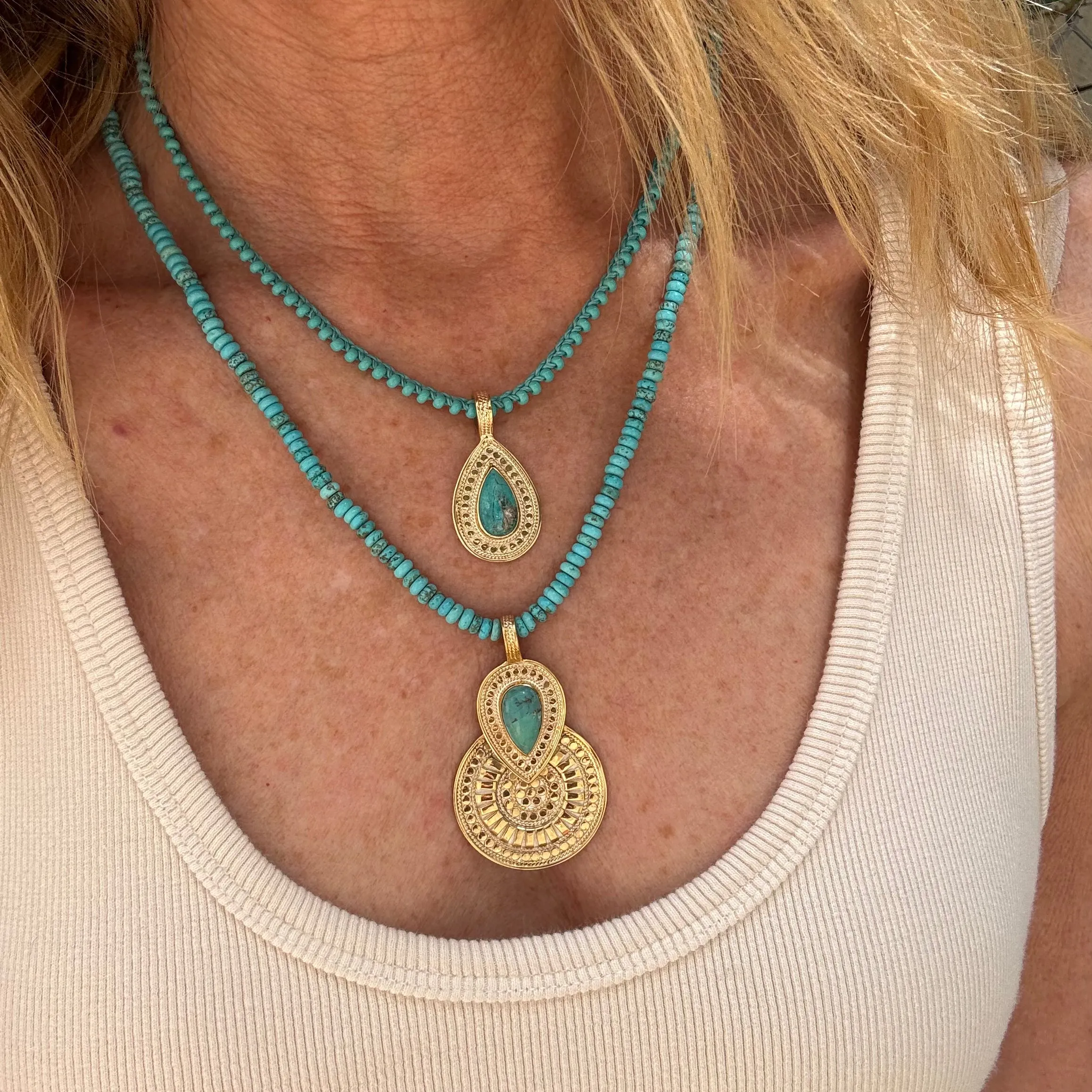 Turquoise Statement Pendant Necklace - Removable sold by Anna Beck product image thumbnail 3