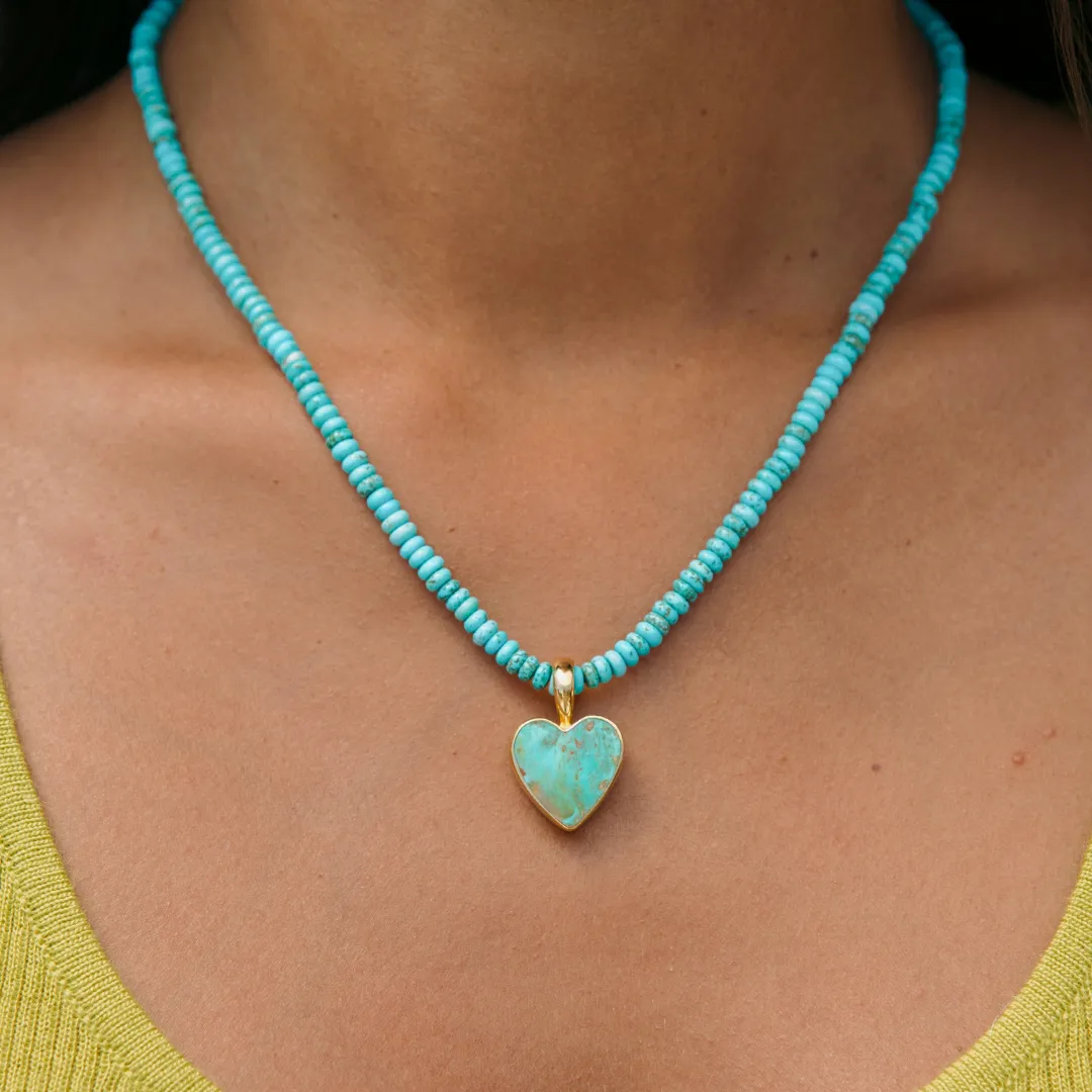 Turquoise Heart Pendant Necklace sold by Anna Beck product image thumbnail 2