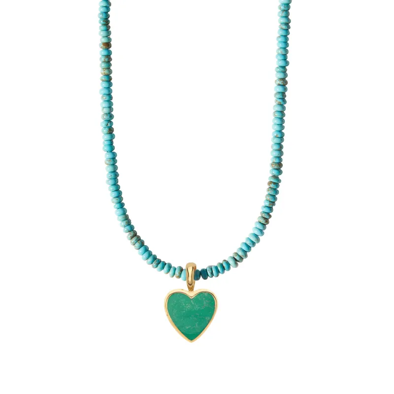 Turquoise Heart Pendant Necklace made by Anna Beck