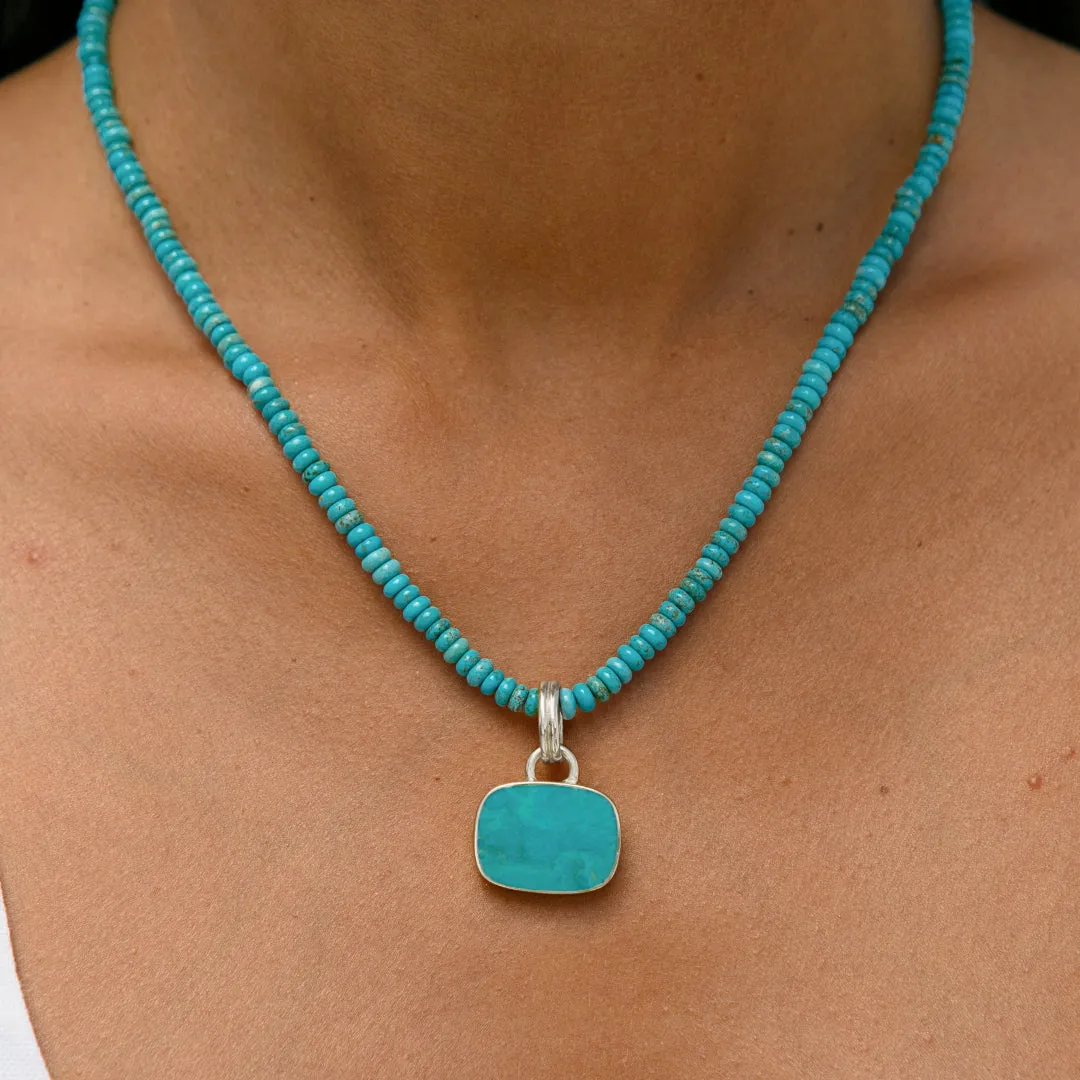 Turquoise Cushion Removable Pendant - Silver sold by Anna Beck product image thumbnail 2