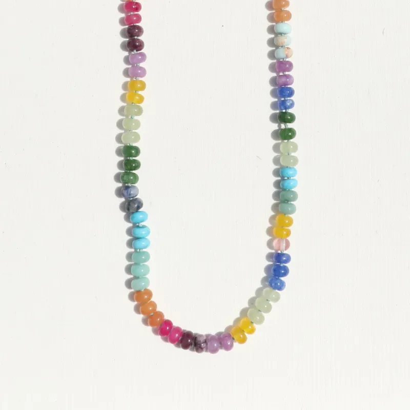 Rainbow Jade Beaded Necklace - 18" made by Anna Beck