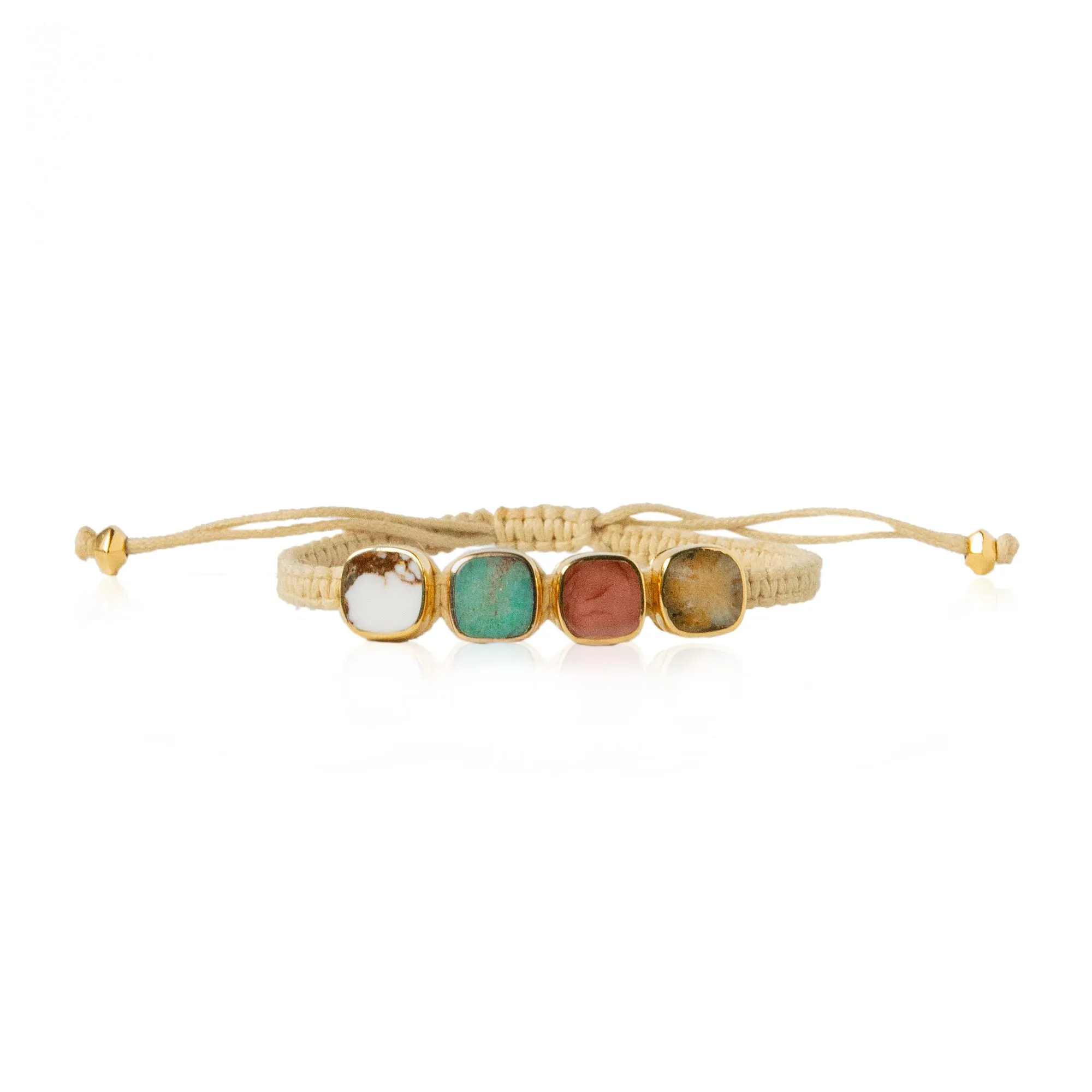 Multi-Stone Cushion Woven Bracelet sold by Anna Beck