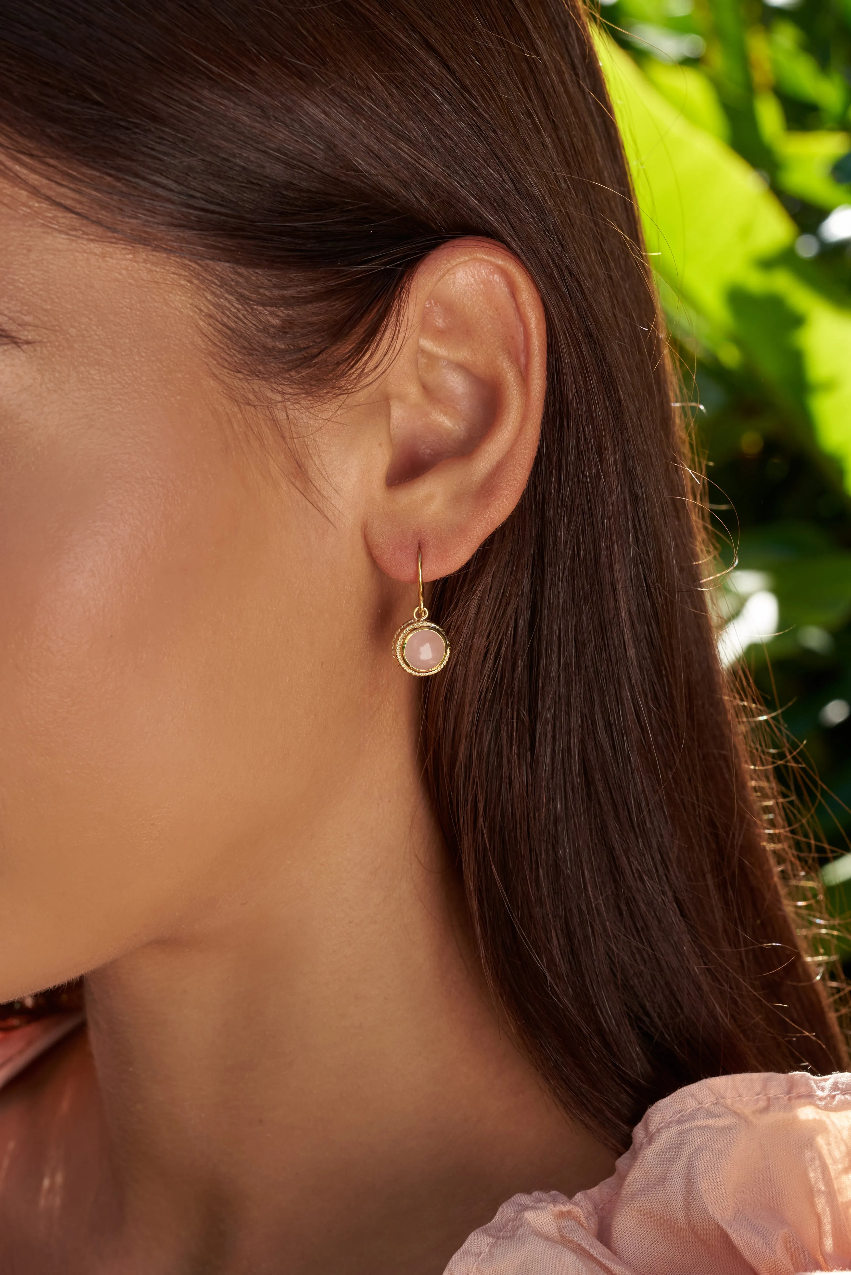 Guava Quartz Circle Drop Earrings sold by Anna Beck product image thumbnail 2