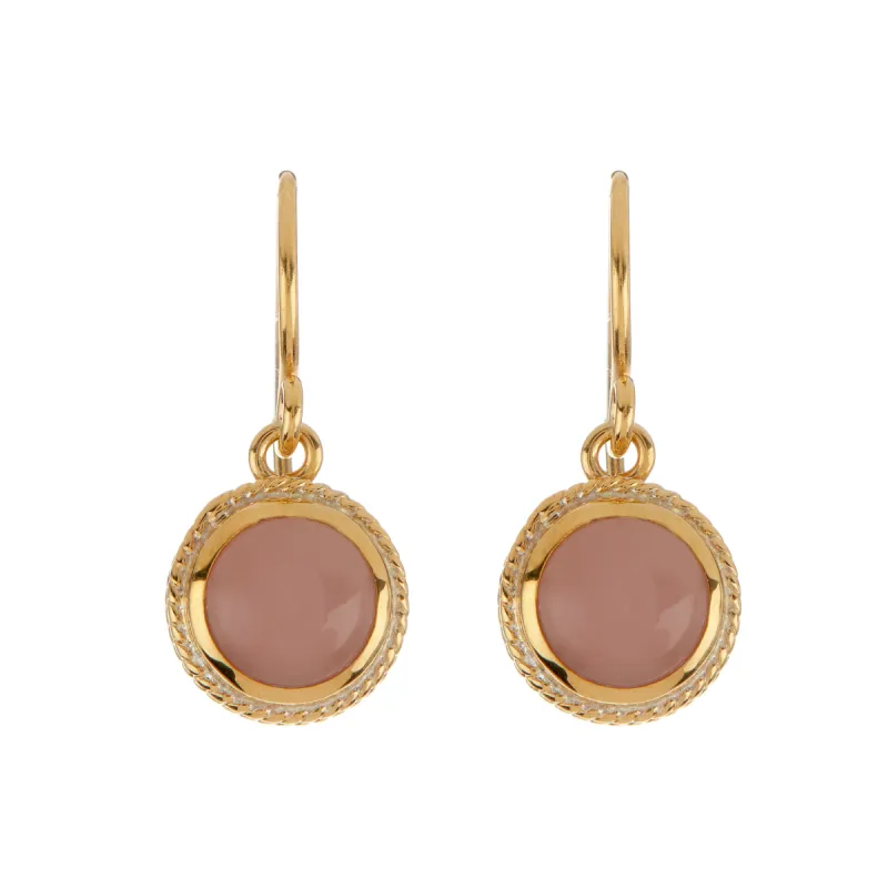 Guava Quartz Circle Drop Earrings sold by Anna Beck