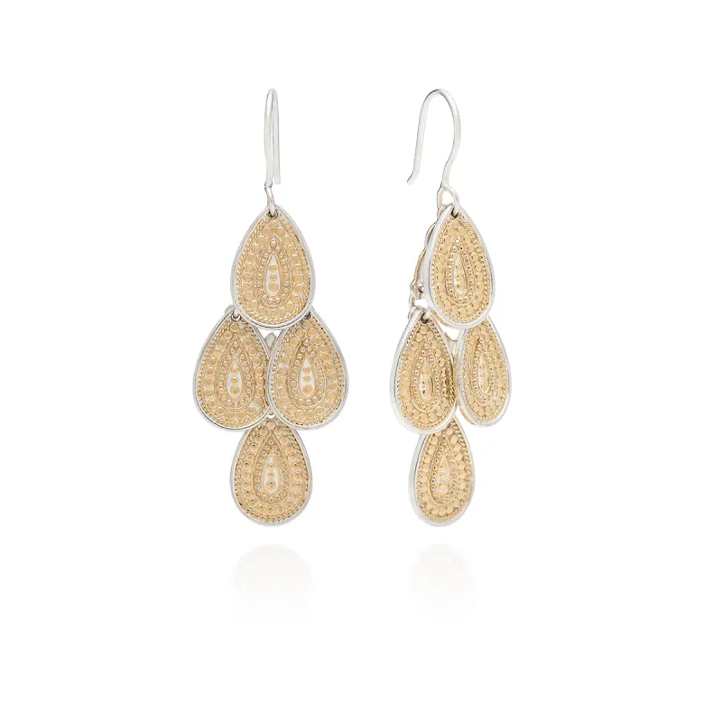 Contrast Dotted Chandelier Earrings - Gold sold by Anna Beck