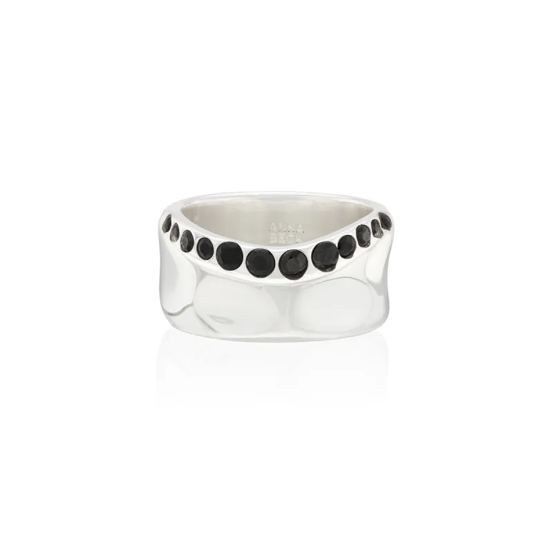 Hypersthene Pavé Rim Ring - Silver sold by Anna Beck
