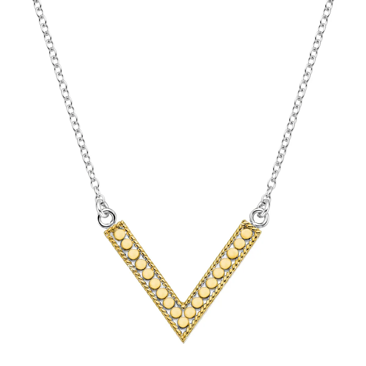 V - Necklace - Gold and Silver sold by Anna Beck